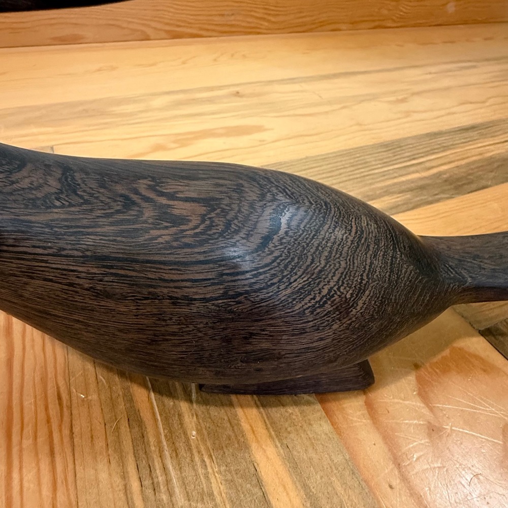 Vintage 70s Wooden Mid Century Modern Decor Folk Art Bird Carving Sculpture - Picture 8 of 13